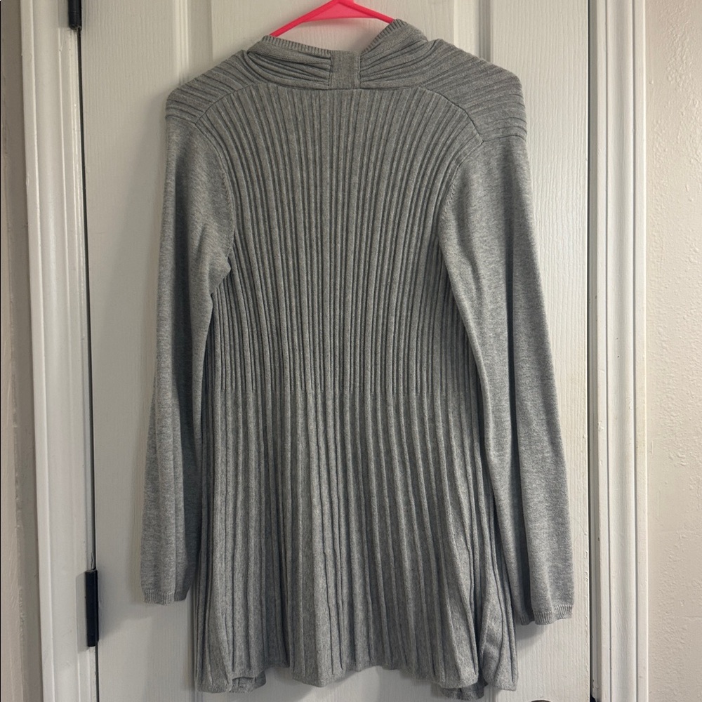 Madison Light Gray Ribbed Cardigan - Picture 5 of 5